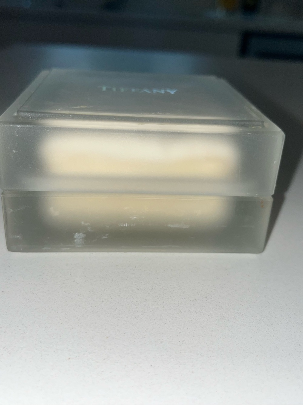 Tiffany glass box & soap